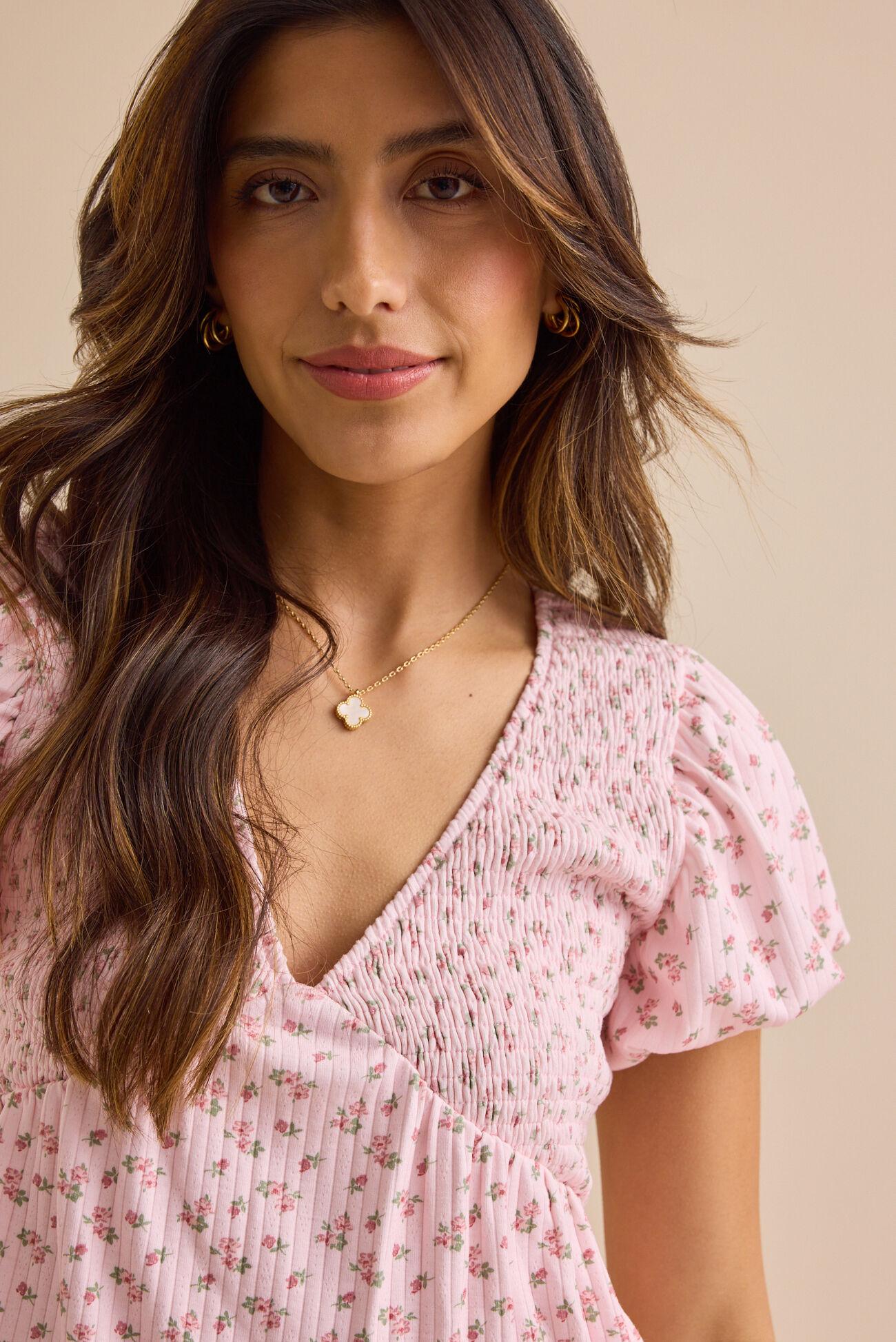 Cara Smocked Floral Top Product Image