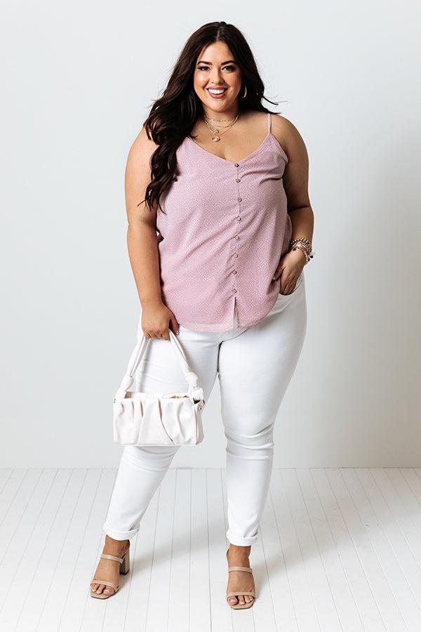 Private Jet Date Polka Dot Tank in Dusty Purple Curves Product Image