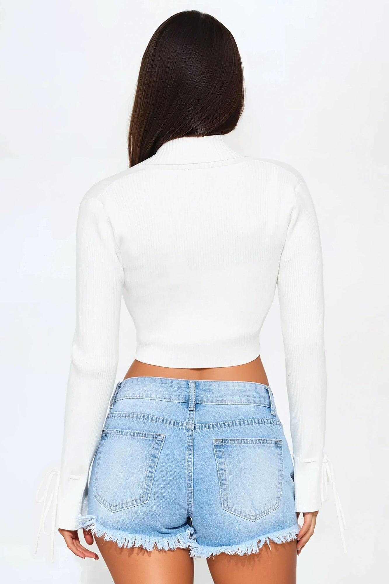 Effortlessly Cute 2 Piece Sweater Top - White/Black Product Image