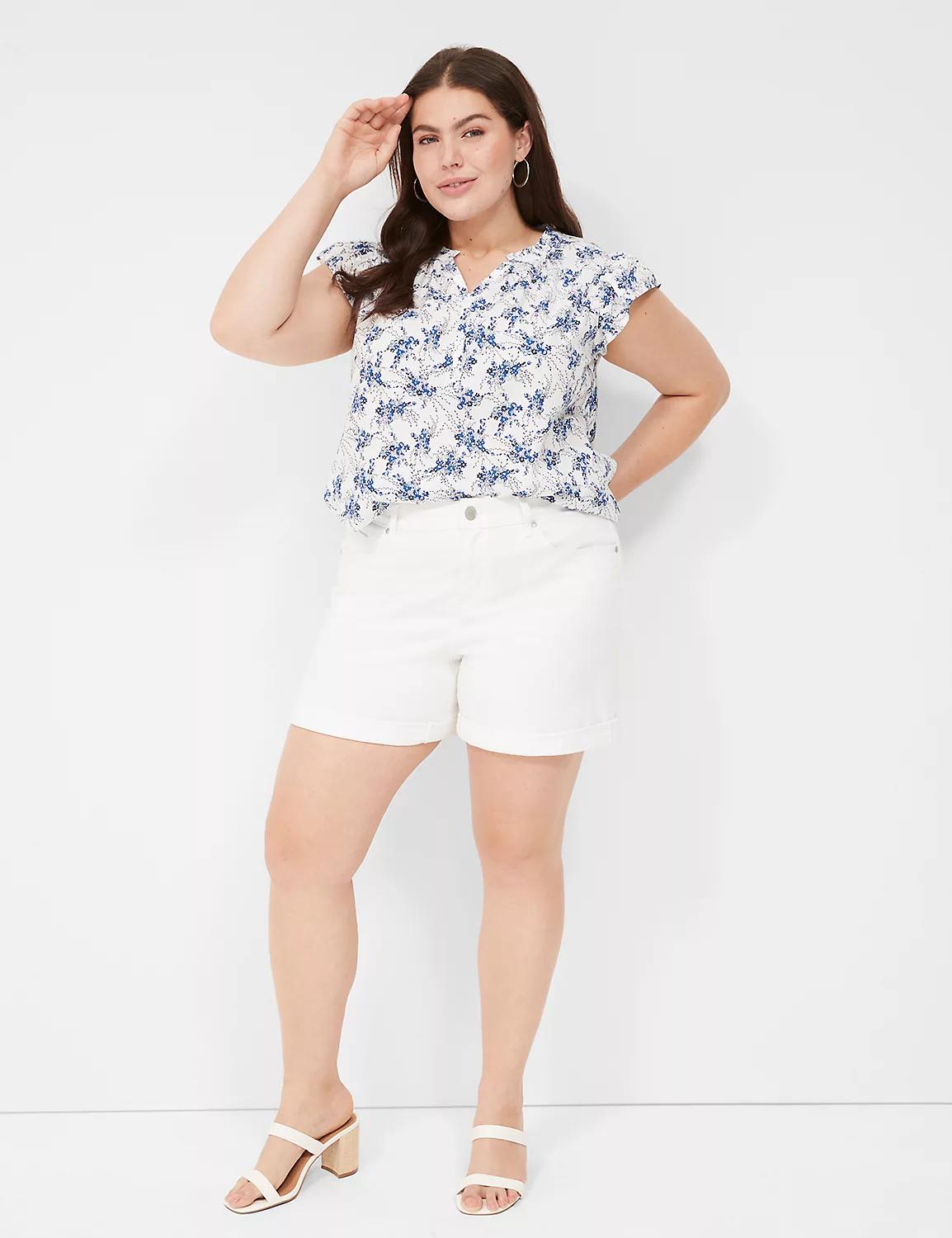 Boyfriend Fit Midi Jean Short Product Image