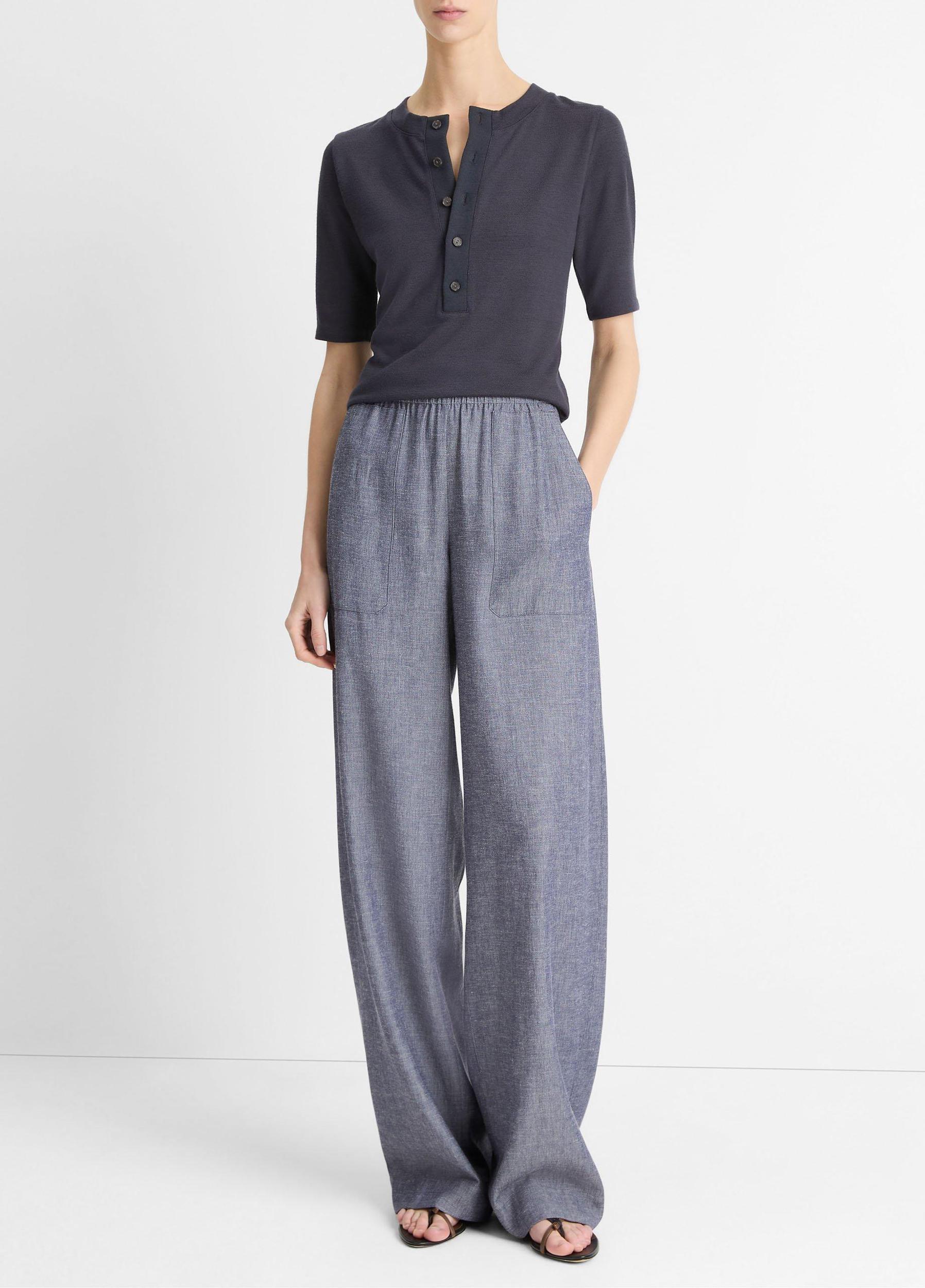 Jersey Elbow-Sleeve Henley Product Image