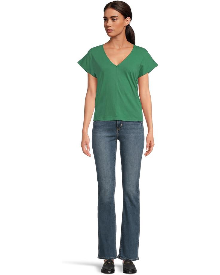 Center Front Tie Round Neckline Flutter Sleeve Top Product Image