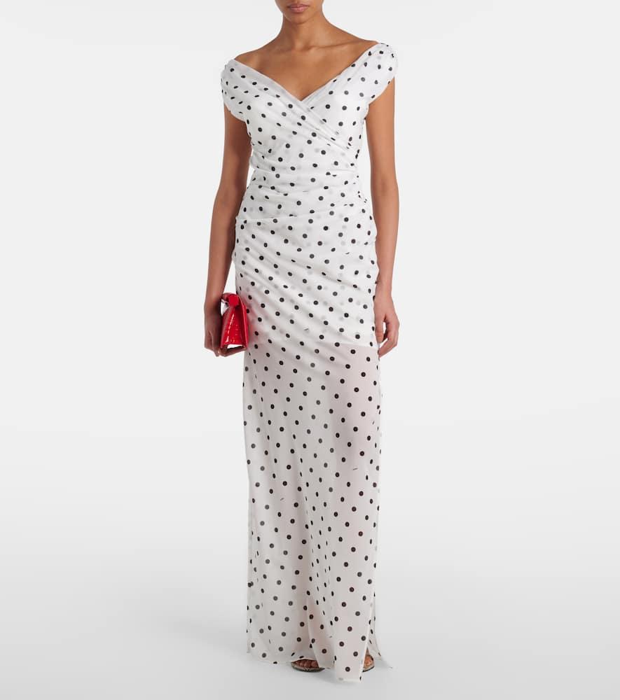 JACQUEMUS Women Rita Pois Long Dress In White Product Image