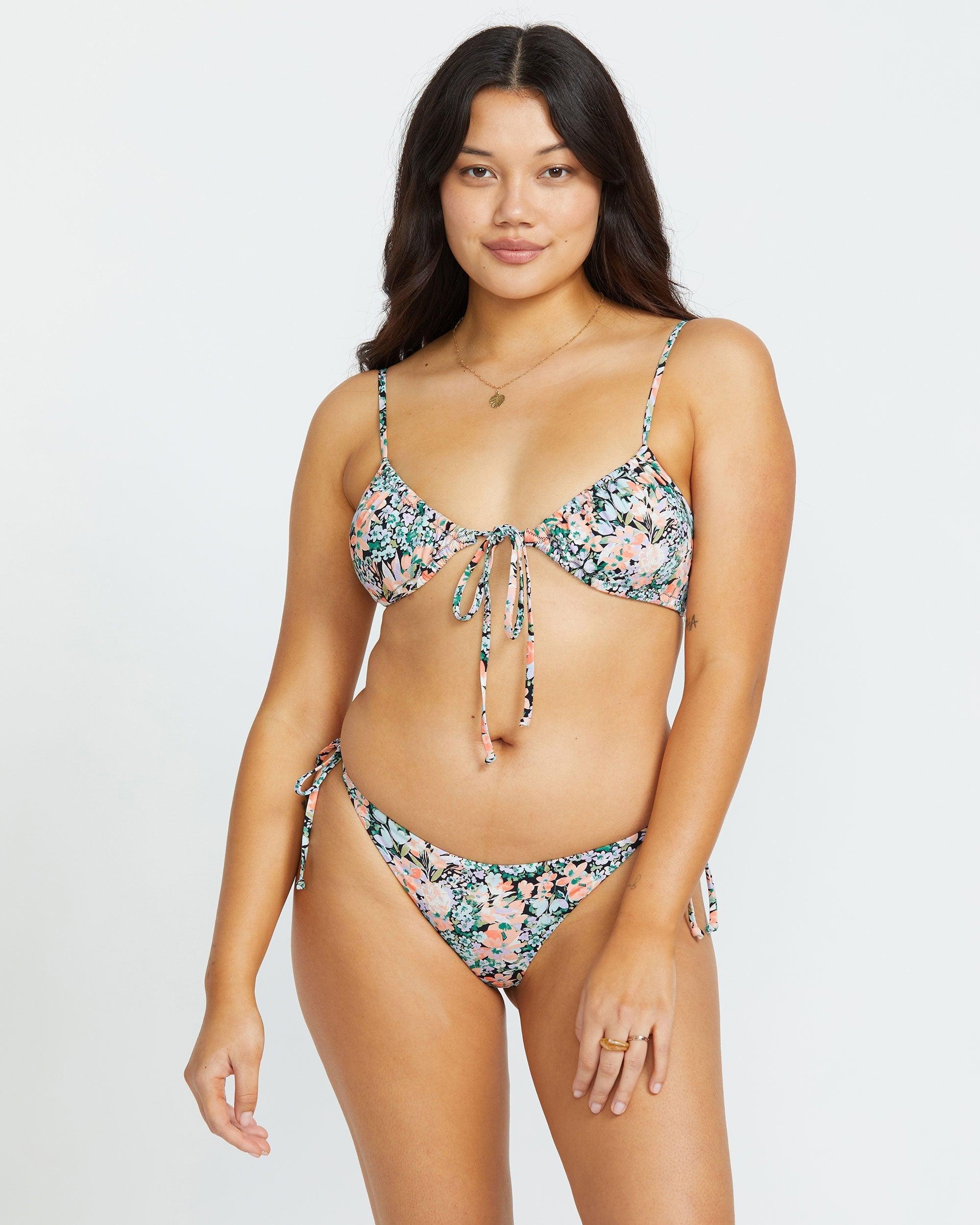 Sweet Fields Tie Side Tanga Bikini Bottom - Multi Female Product Image