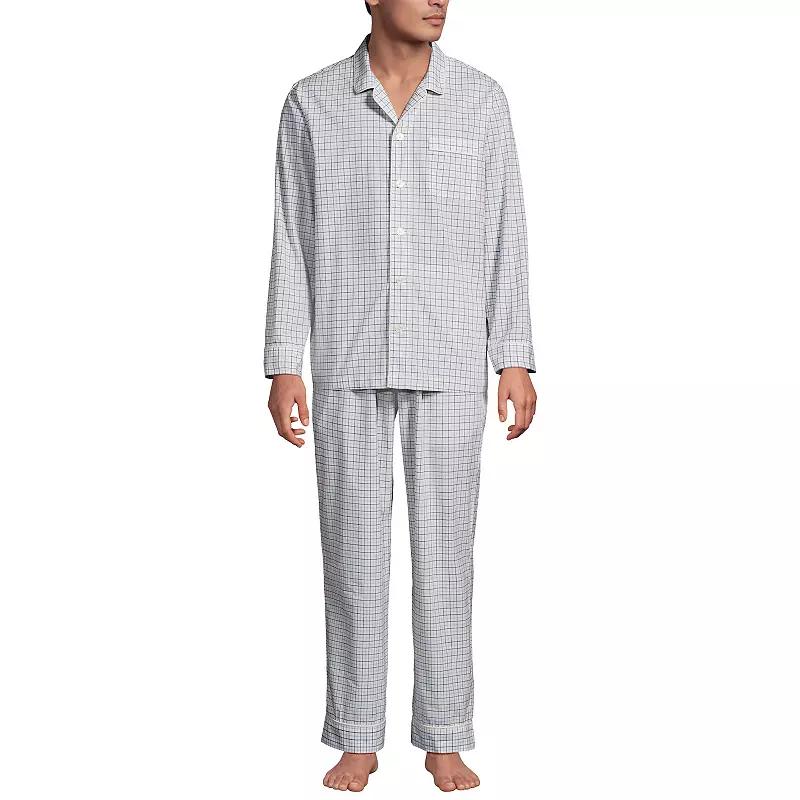 Men's Lands' End Essential Long Sleeve Top & Pants Pajama Set,  Product Image