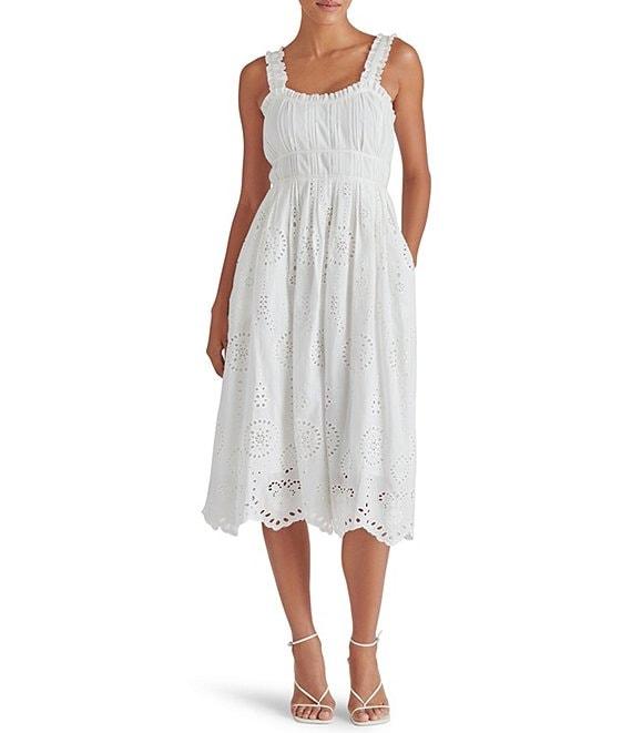 Steve Madden Essie Scoop Neck Sleeveless Eyelet Midi Dress Product Image