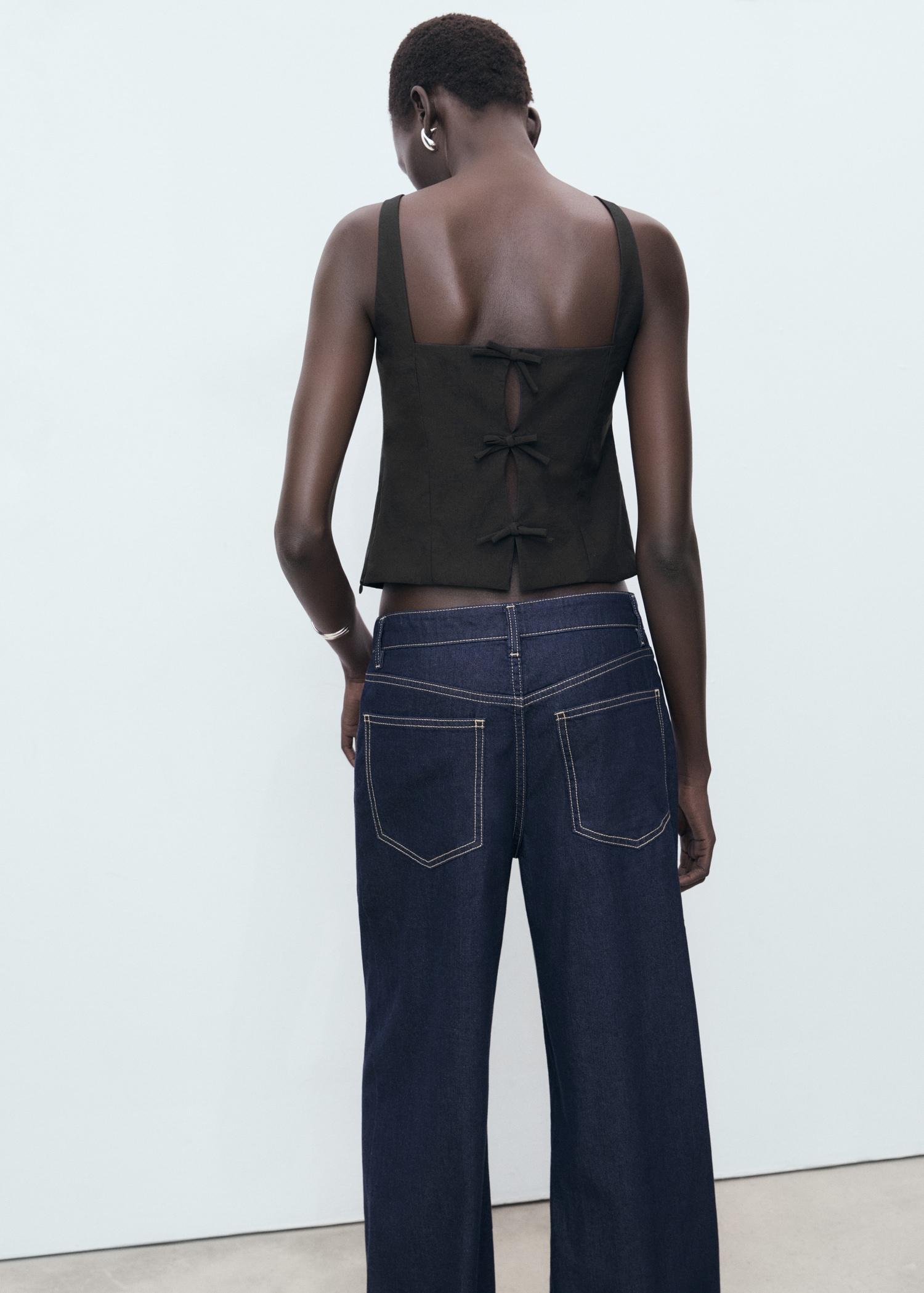 Top with bows on the back - Women | MANGO USA Product Image