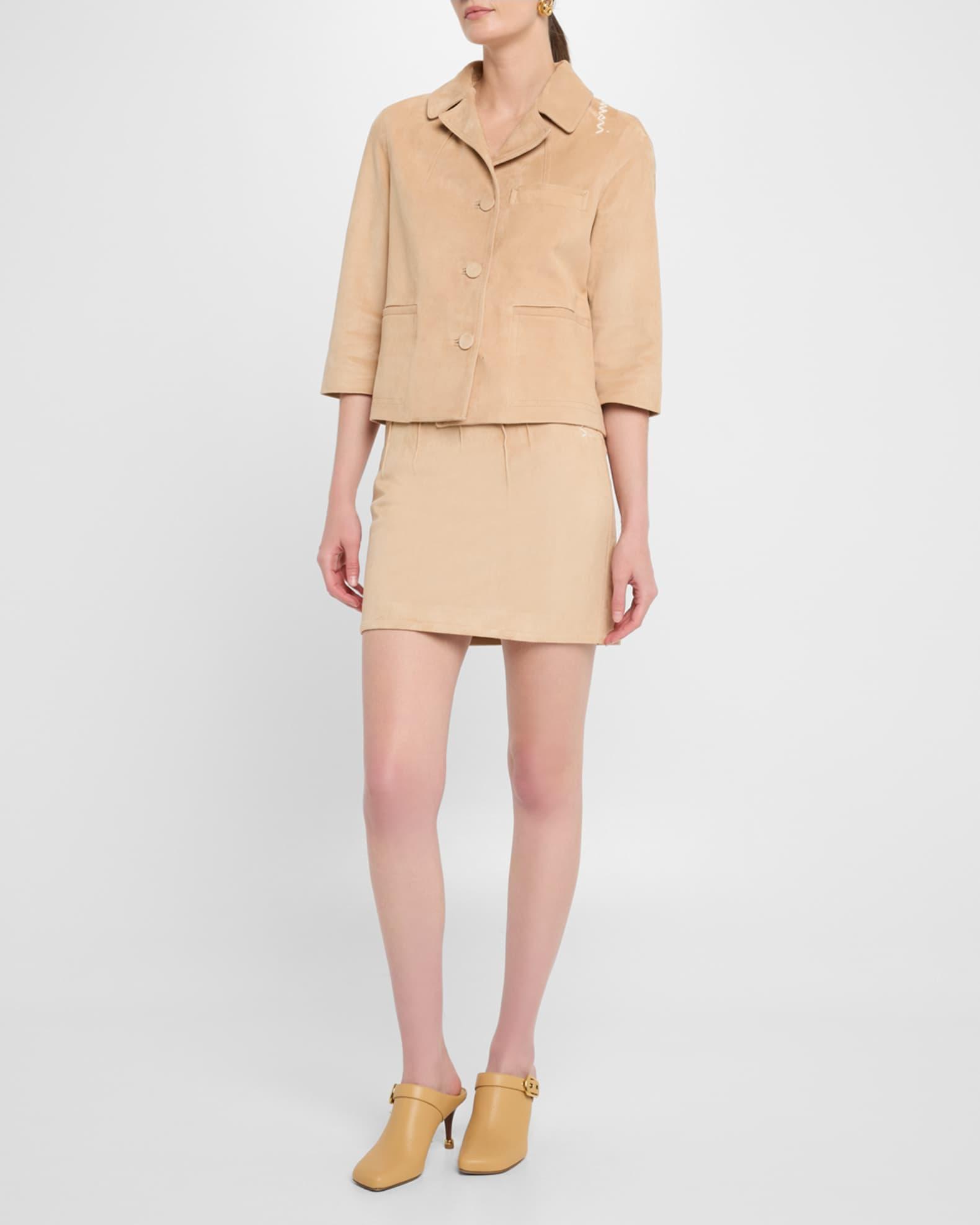 Logo-Embroidered Suede Jacket Product Image