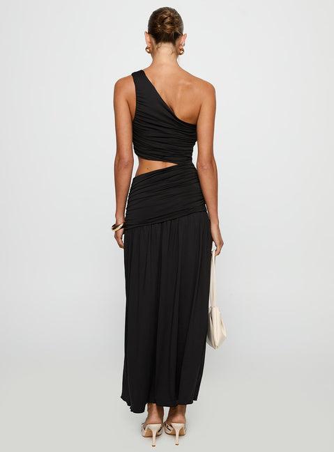 Magnetize Ruched Maxi Dress Black Product Image