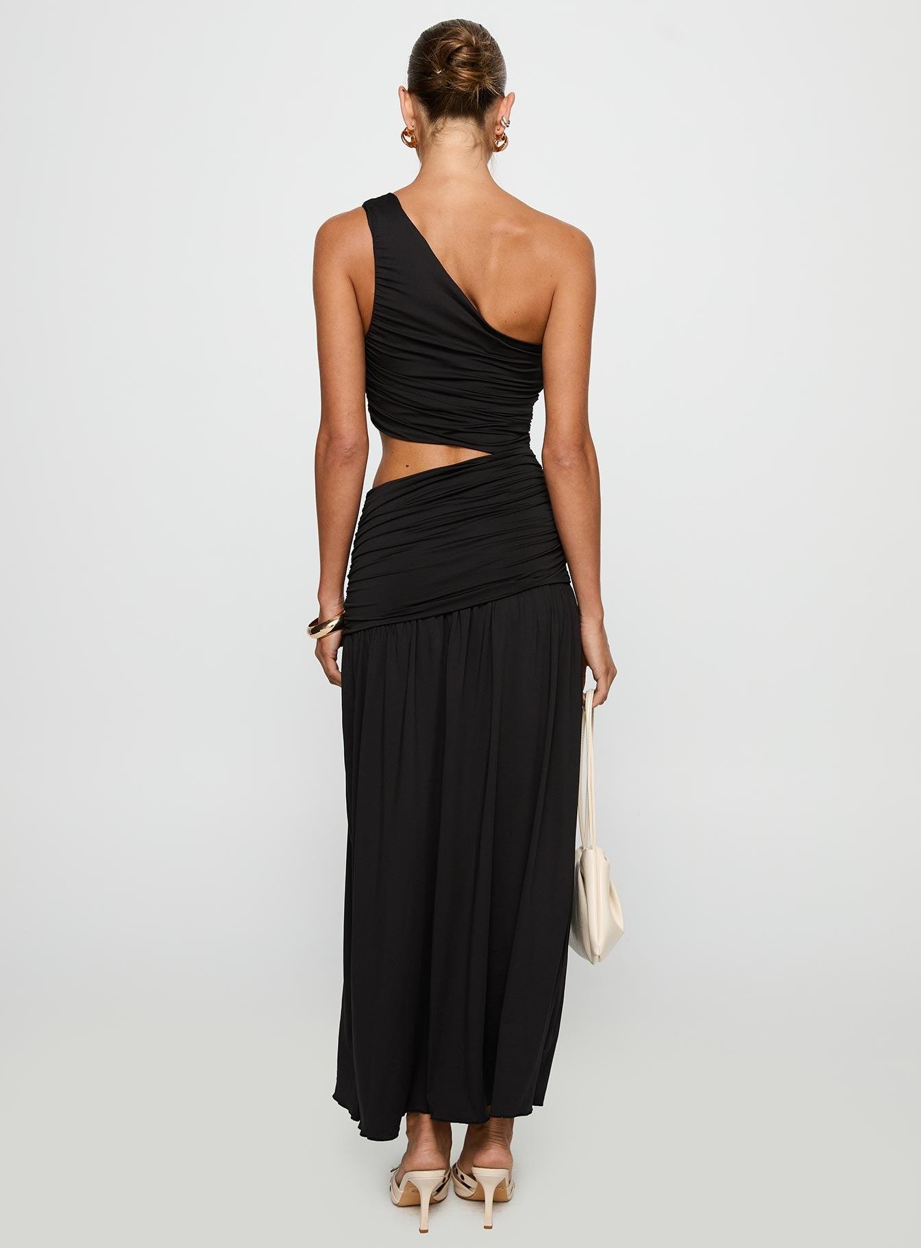 Magnetize Ruched Maxi Dress Black Product Image