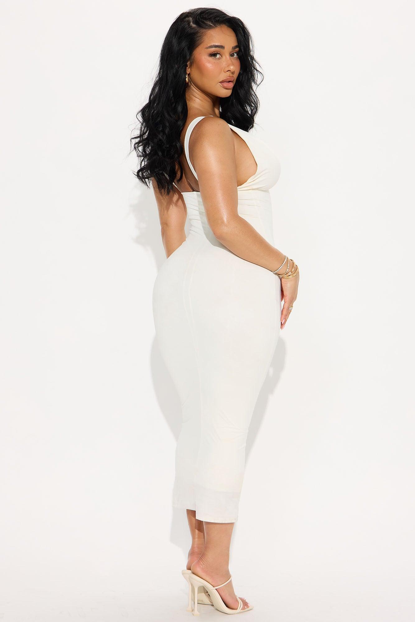 Love Or Lust Lace Trim Midi Dress - Ivory Product Image