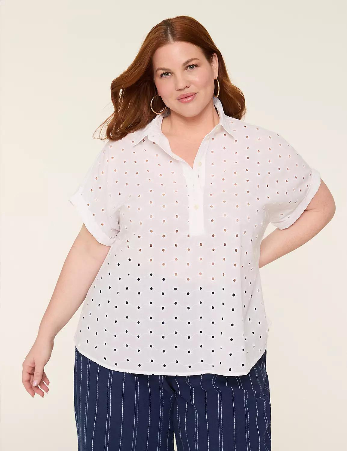 Relaxed Eyelet Popover Blouse Product Image