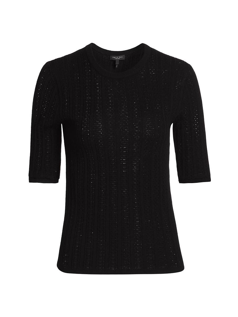 Womens Tina Wool Short-Sleeve Sweater Product Image
