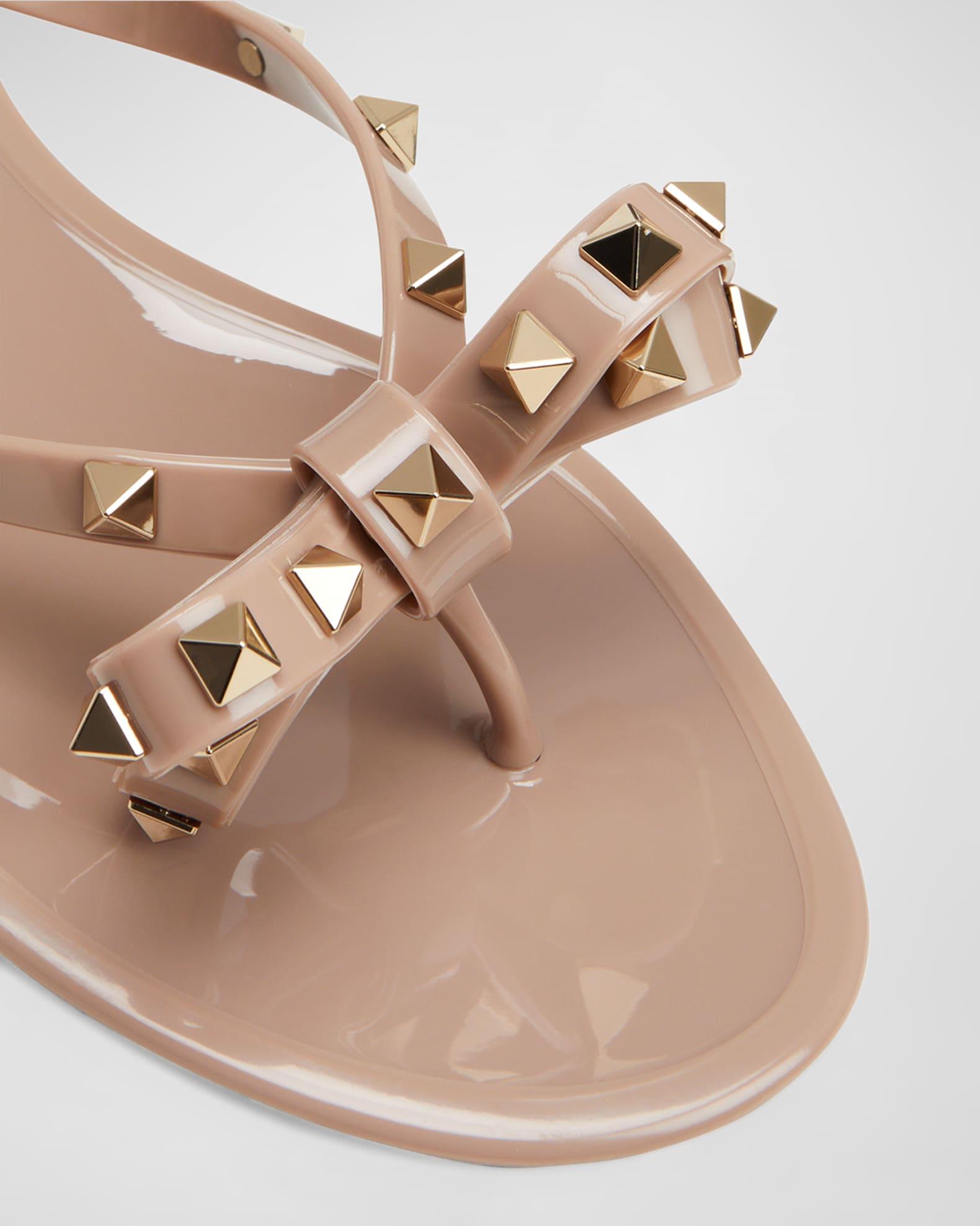 Rockstud PVC Flat Thong Sandals Product Image