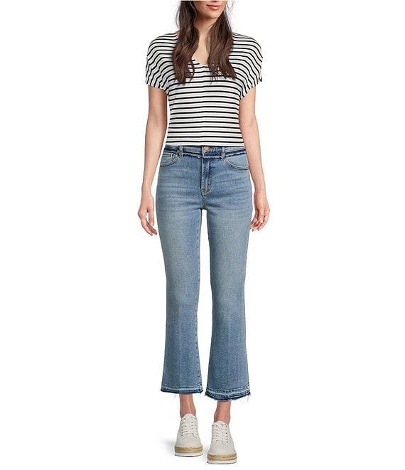 Dear John Jeanne Stretch Denim High Rise Flare Leg Cropped Jeans Product Image