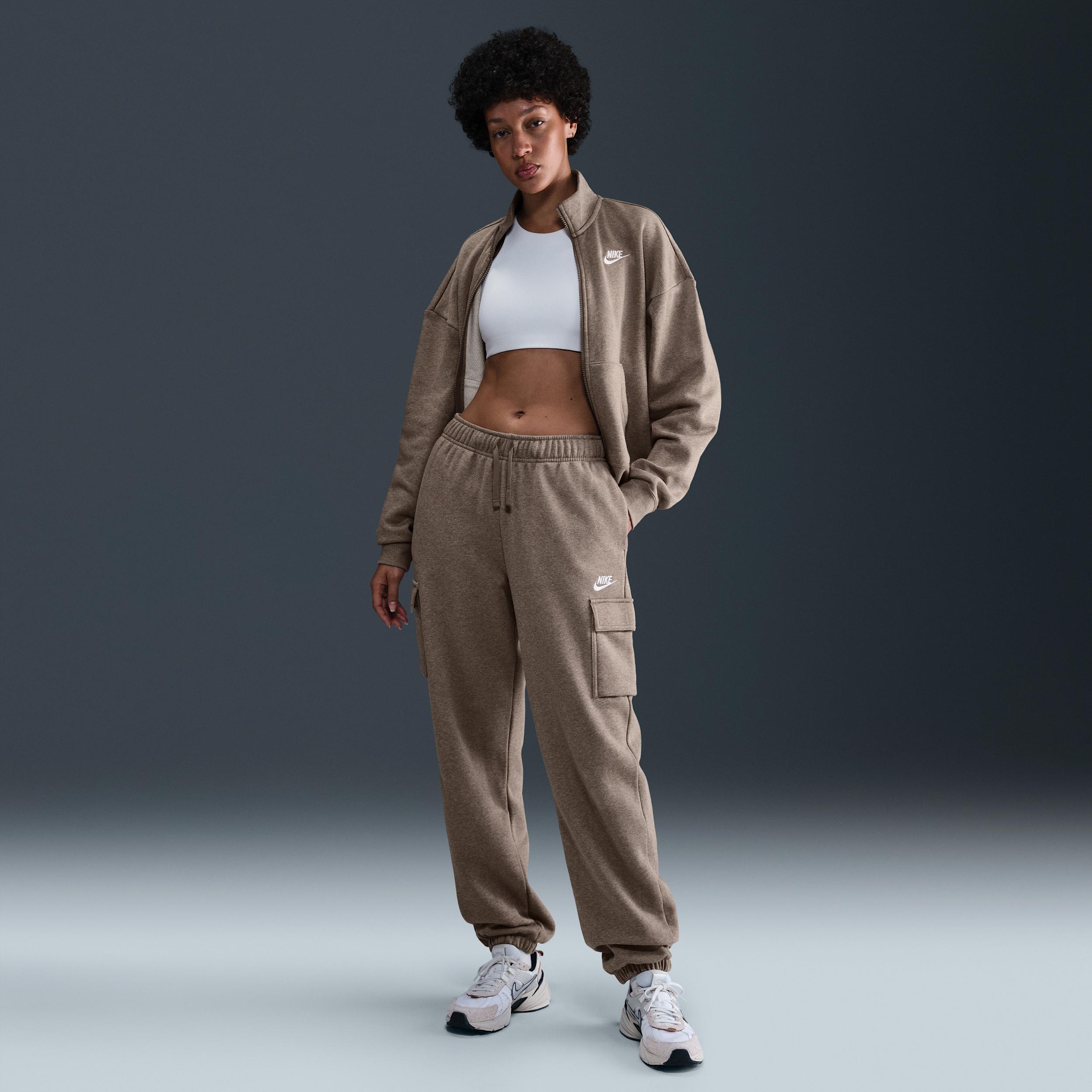 Womens Nike Sportswear Club Fleece Mid-Rise Oversized Cargo Sweatpants | DQ5196-214 Product Image