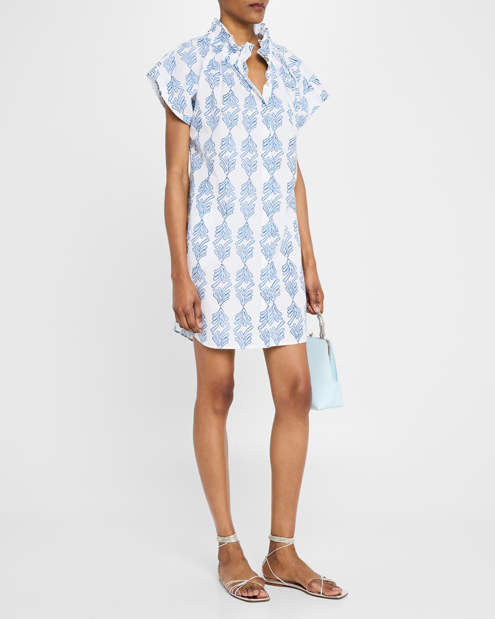 Jenny Leaf-Print Cotton Shirtdress Product Image