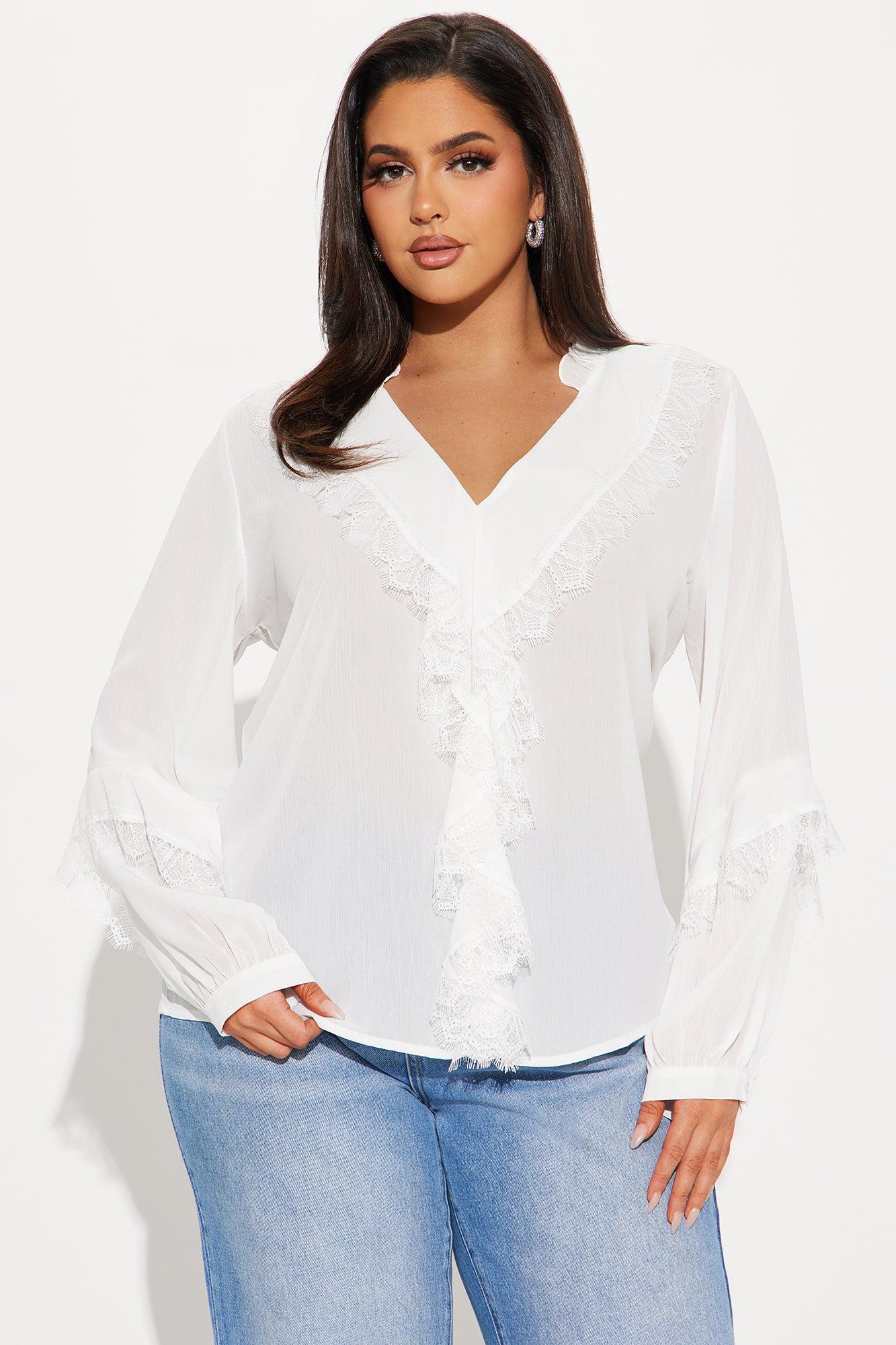 Leona Ruffle Top - White Product Image