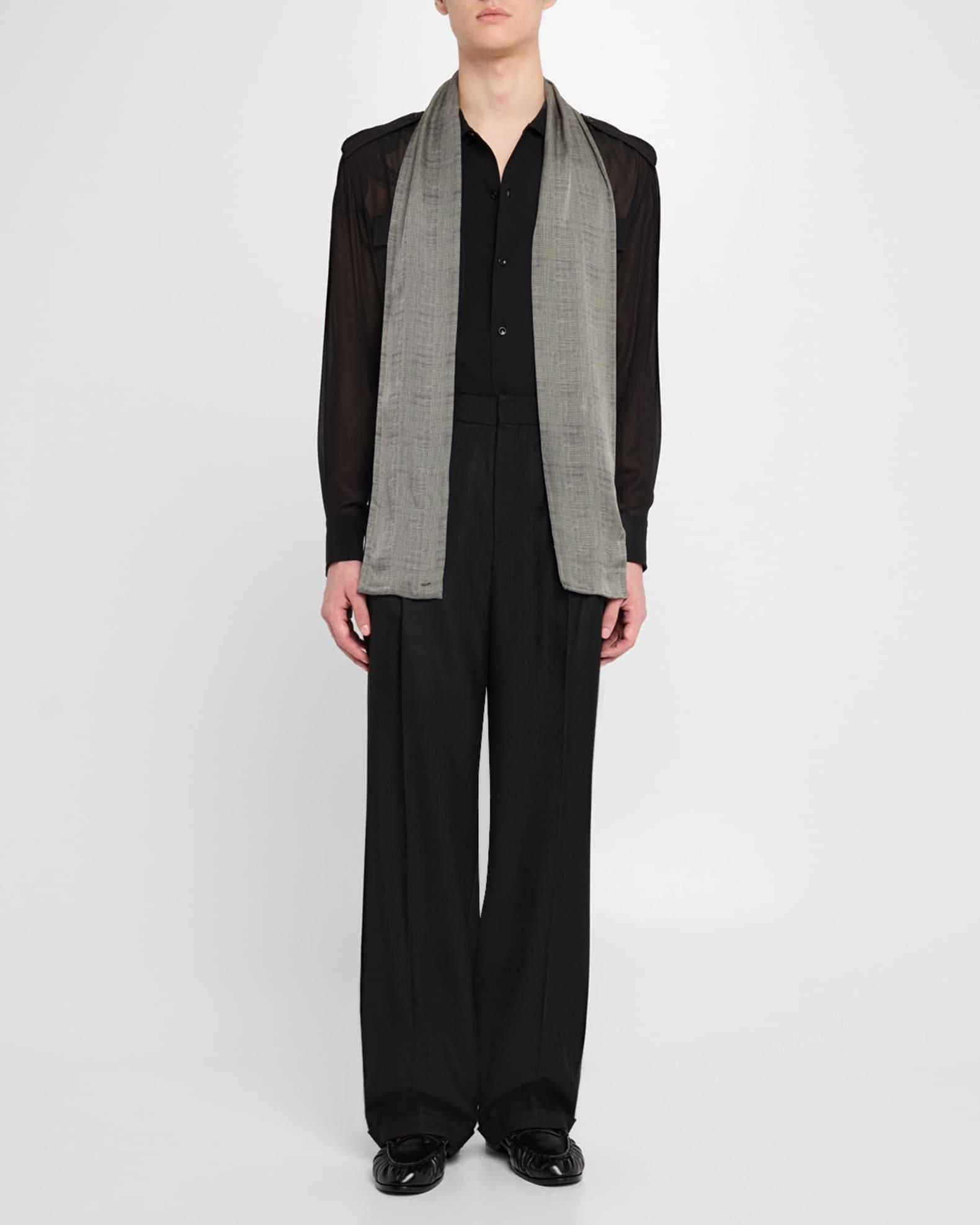 Men's Prince de Galles Silk Check Scarf Product Image