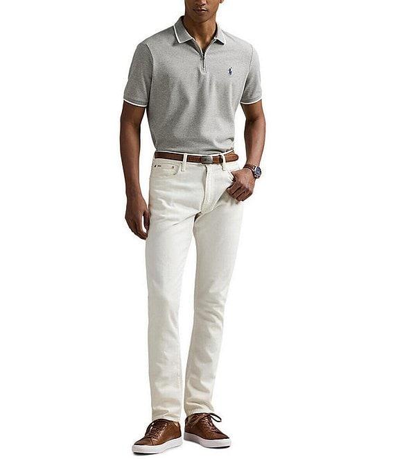 Polo Ralph Lauren Classic Fit Stretch Mesh Zip Short Sleeve Polo Shirt Product Image