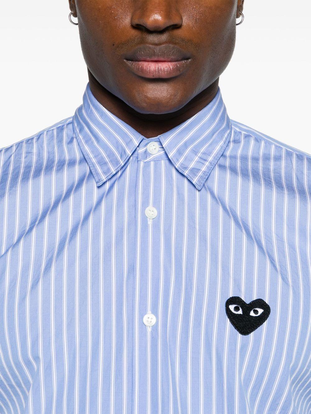 Heart-patch striped shirt Product Image