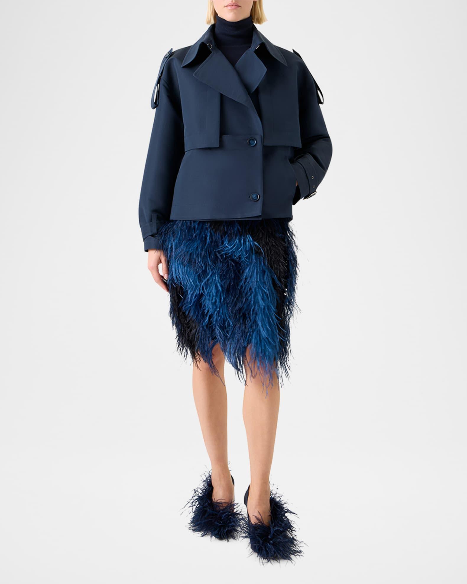 David Duo Ottoman Silk Duo Trench Coat With Bolero Product Image