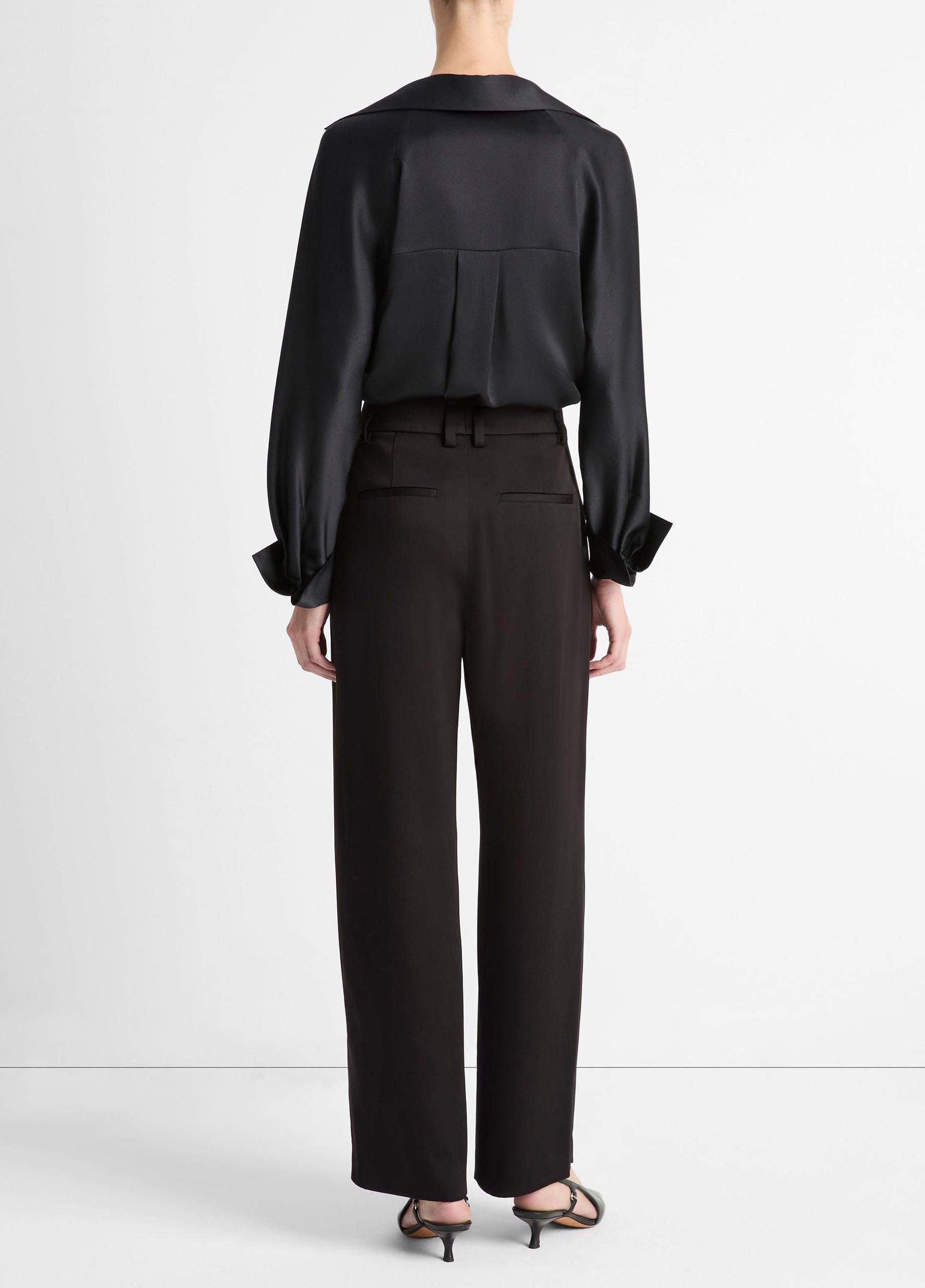 High-Waist Fluid Satin Wide-Leg Trouser Product Image