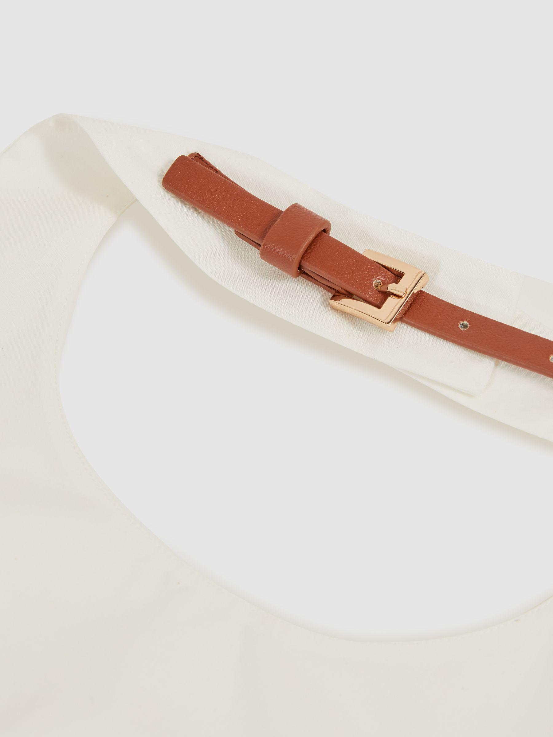 Cotton Belt-Halterneck Top in Ivory Product Image