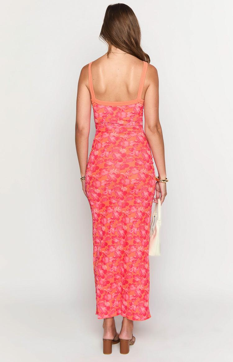 Kelly Orange Floral Maxi Dress Product Image