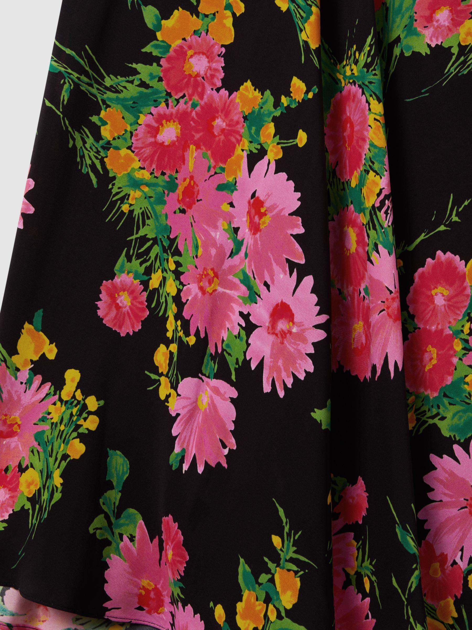 Florere Printed Cape Sleeve Mini Dress in Pink/Black Product Image