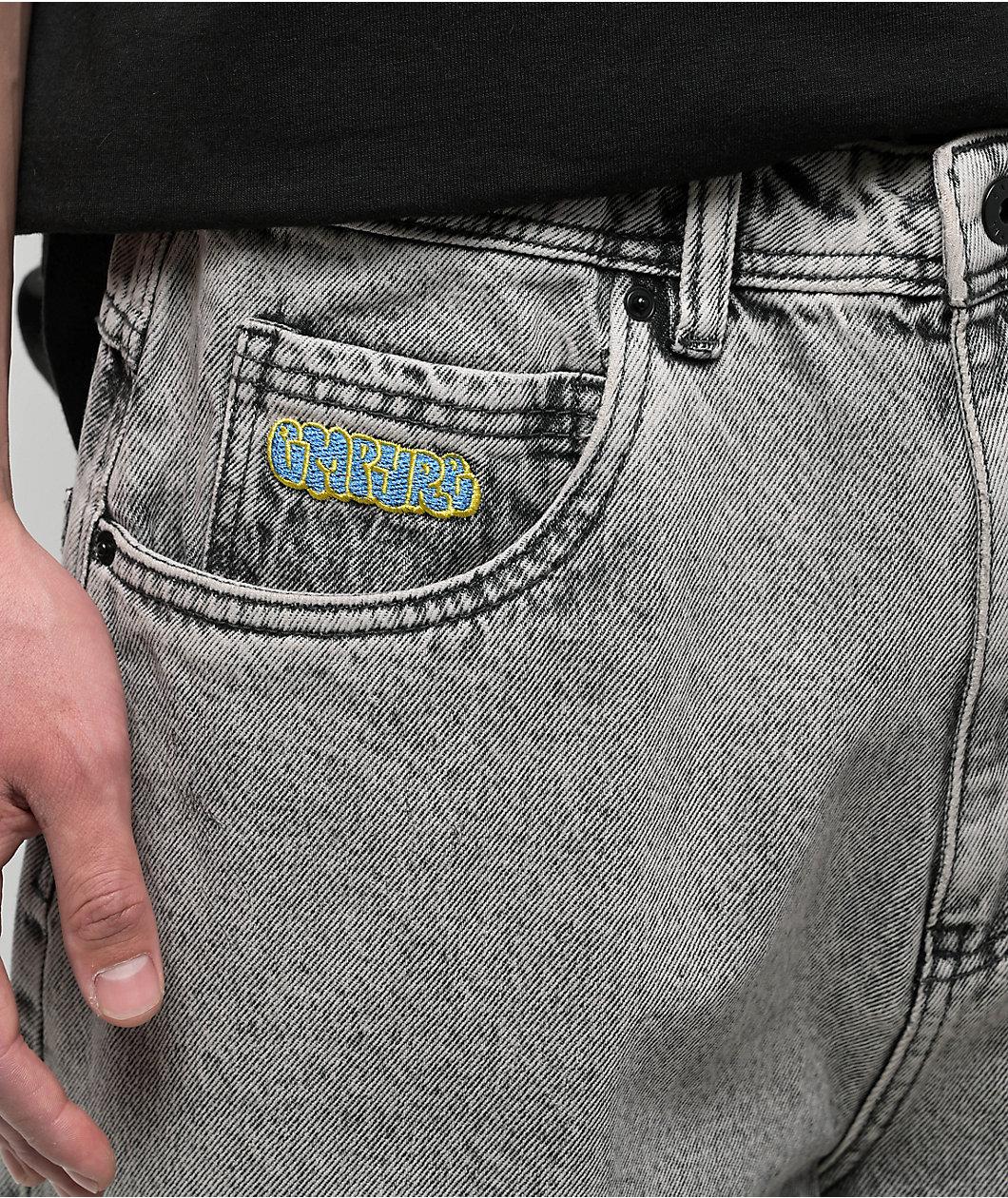 Empyre Blake Loose Fit Blue Wash Denim Skate Shorts Product Image