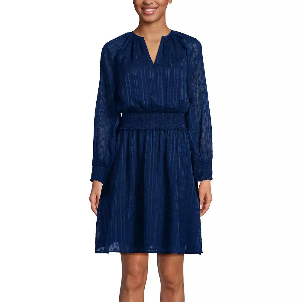 Women's Lands' End Chiffon Clip Dot Dress,  Product Image