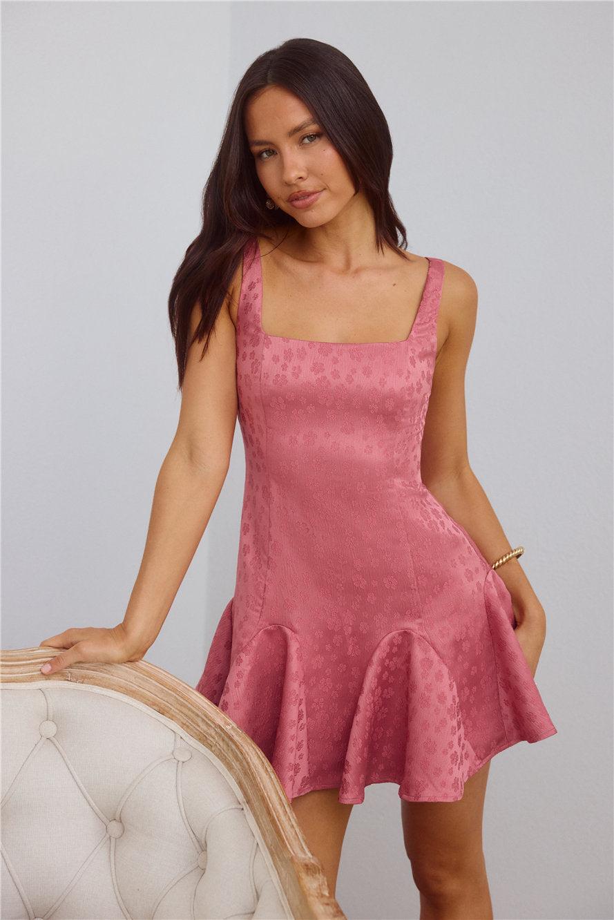 Diamond Soirée Mini Dress Rose Product Image