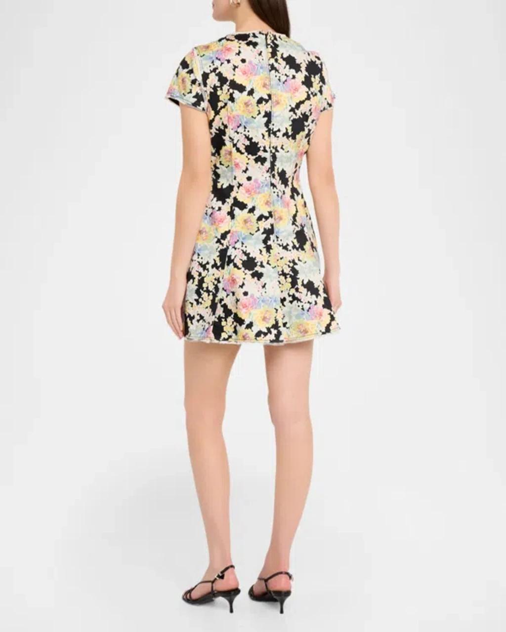 CINQ À SEPT Nova Ikat Bouquet Sheath Minidress In Multi Product Image