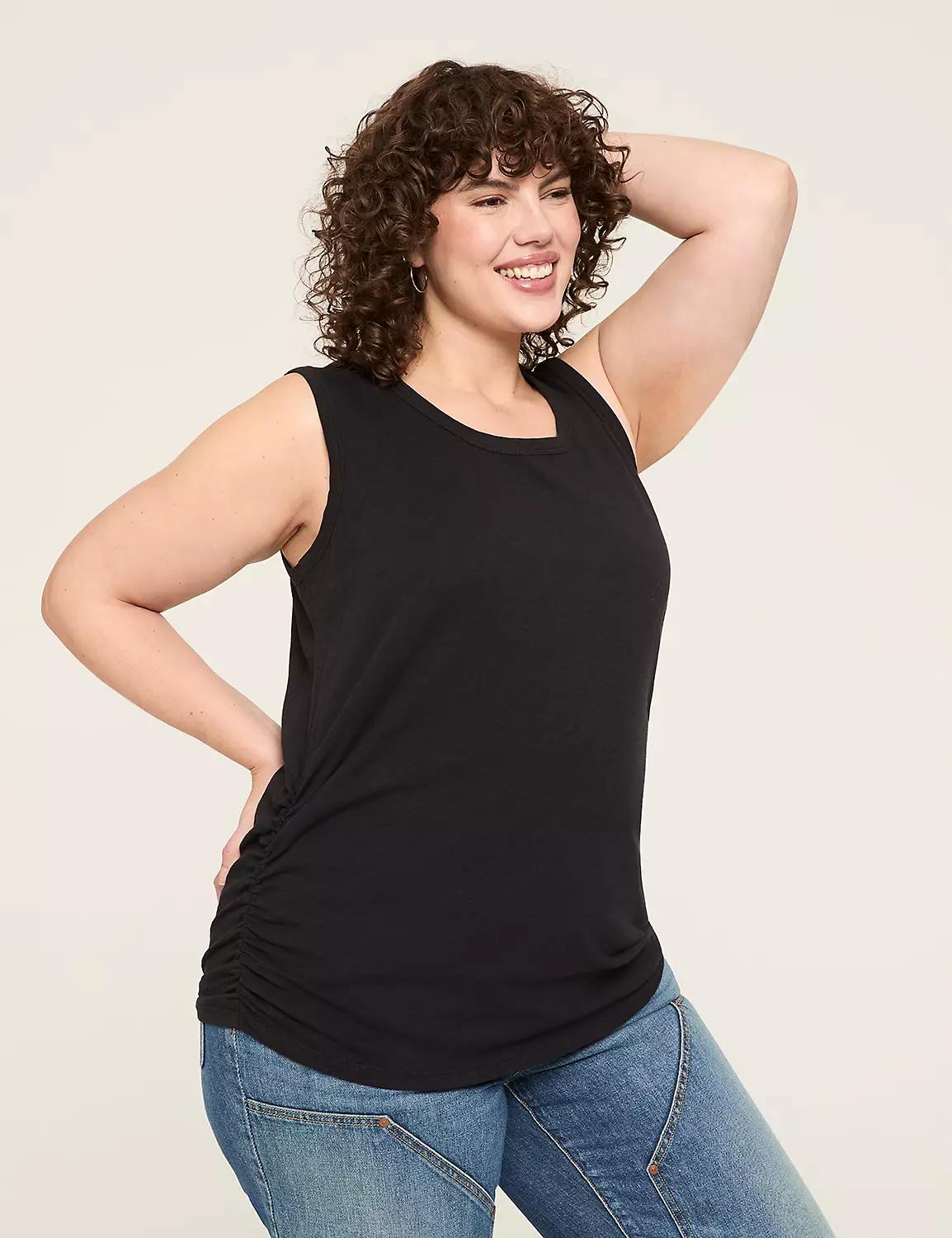 Scoop-Neck Side-Ruched Tank Product Image