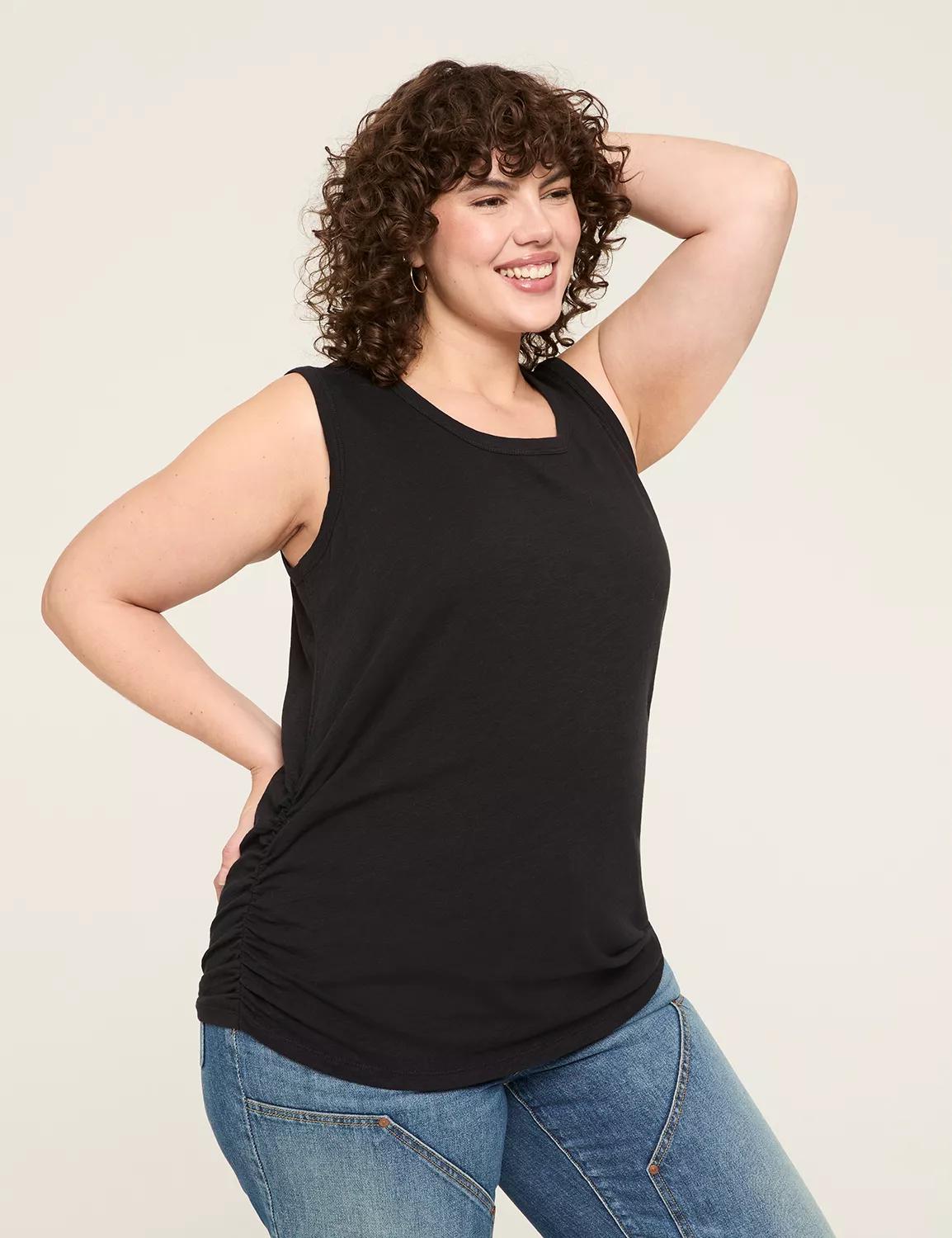 Scoop-Neck Side-Ruched Tank Product Image