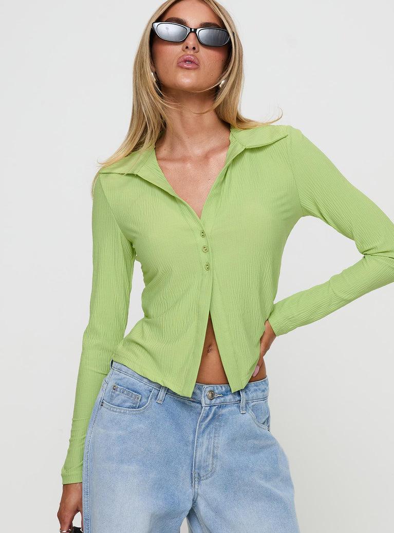Echoes Long Sleeve Top Green Product Image