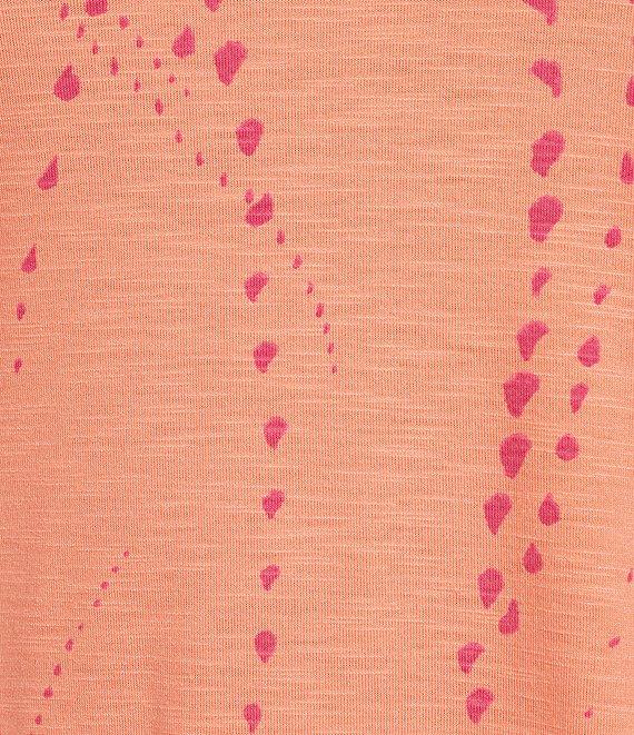 Democracy Knit Printed Scoop Neck Elbow Sleeve Top Product Image