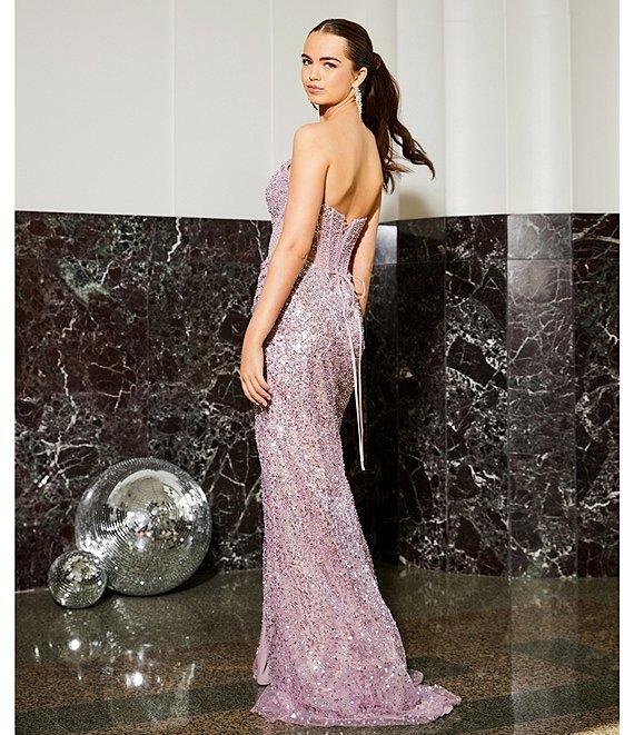 GB Social Allover Sequin Beaded Corset Dress Product Image