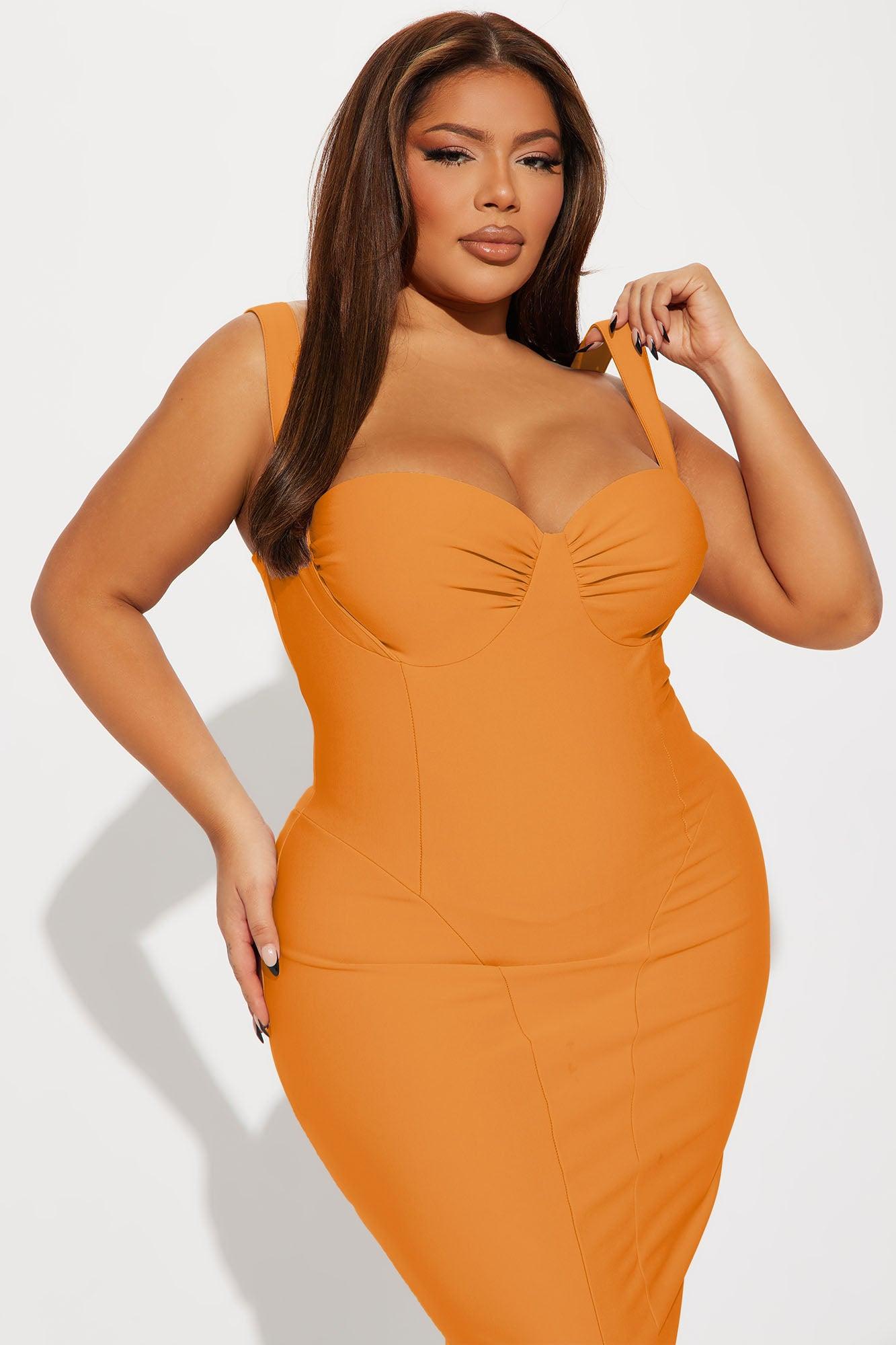 Lily Rosaline Midi Dress - Orange Product Image