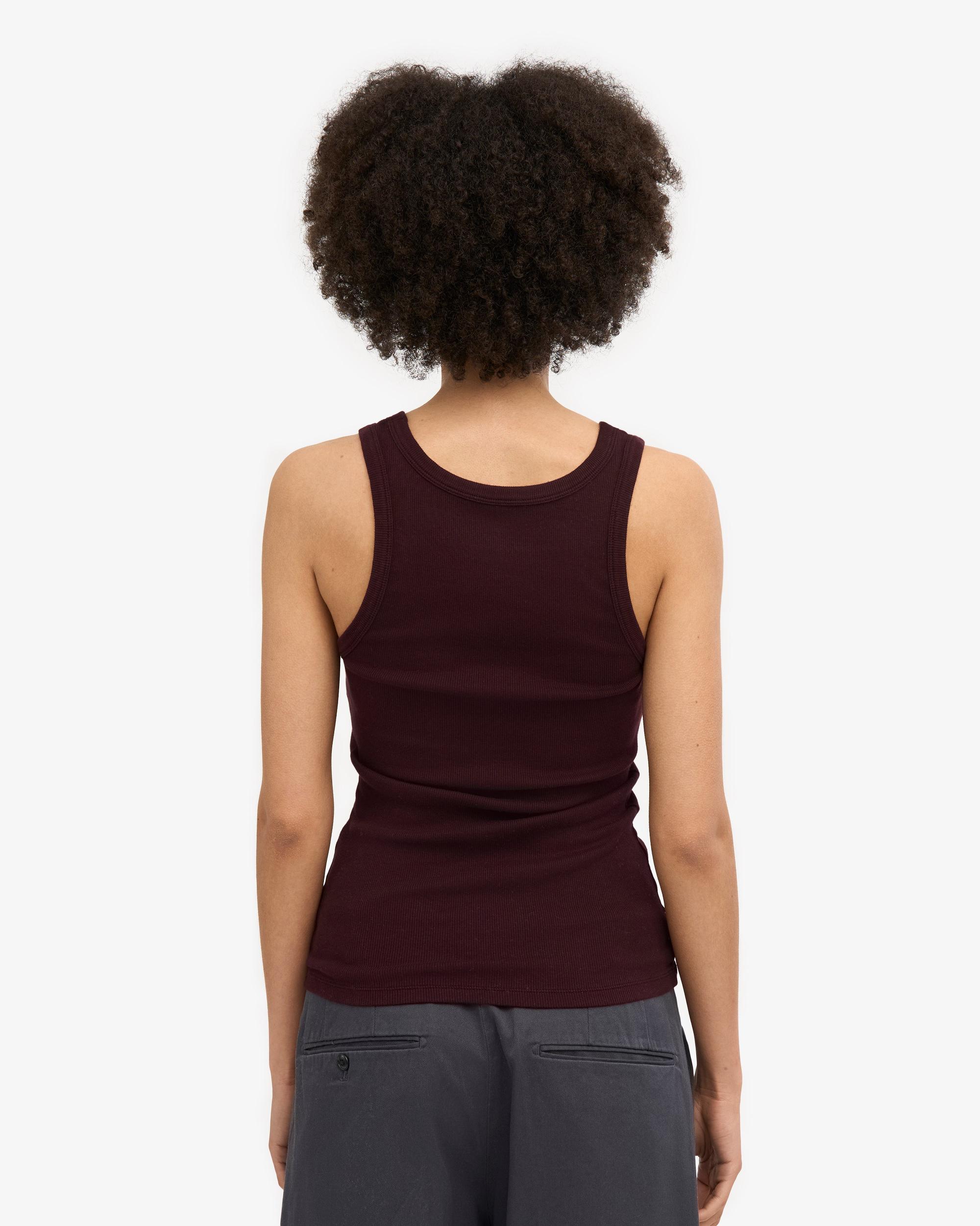 Women Organic Rib Tank Top - Coffee Brown Product Image