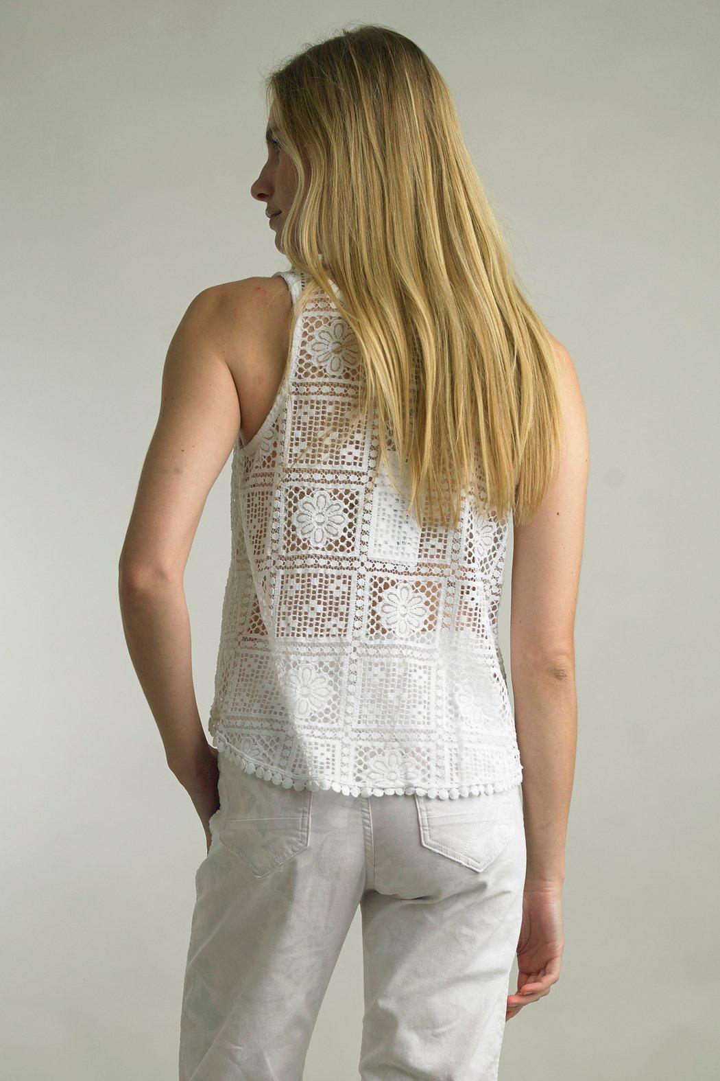 White Lacey Tank Product Image
