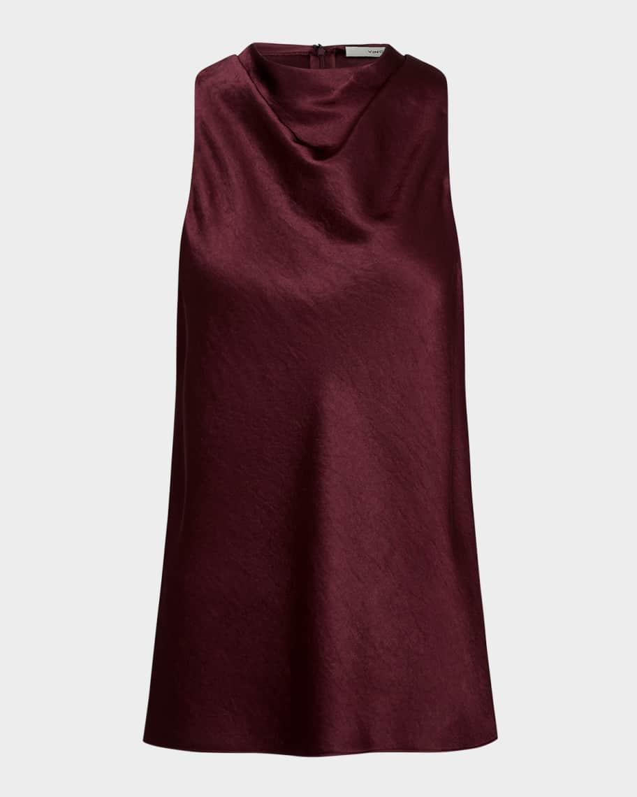 Cowl-Neck Bias Satin Top Product Image