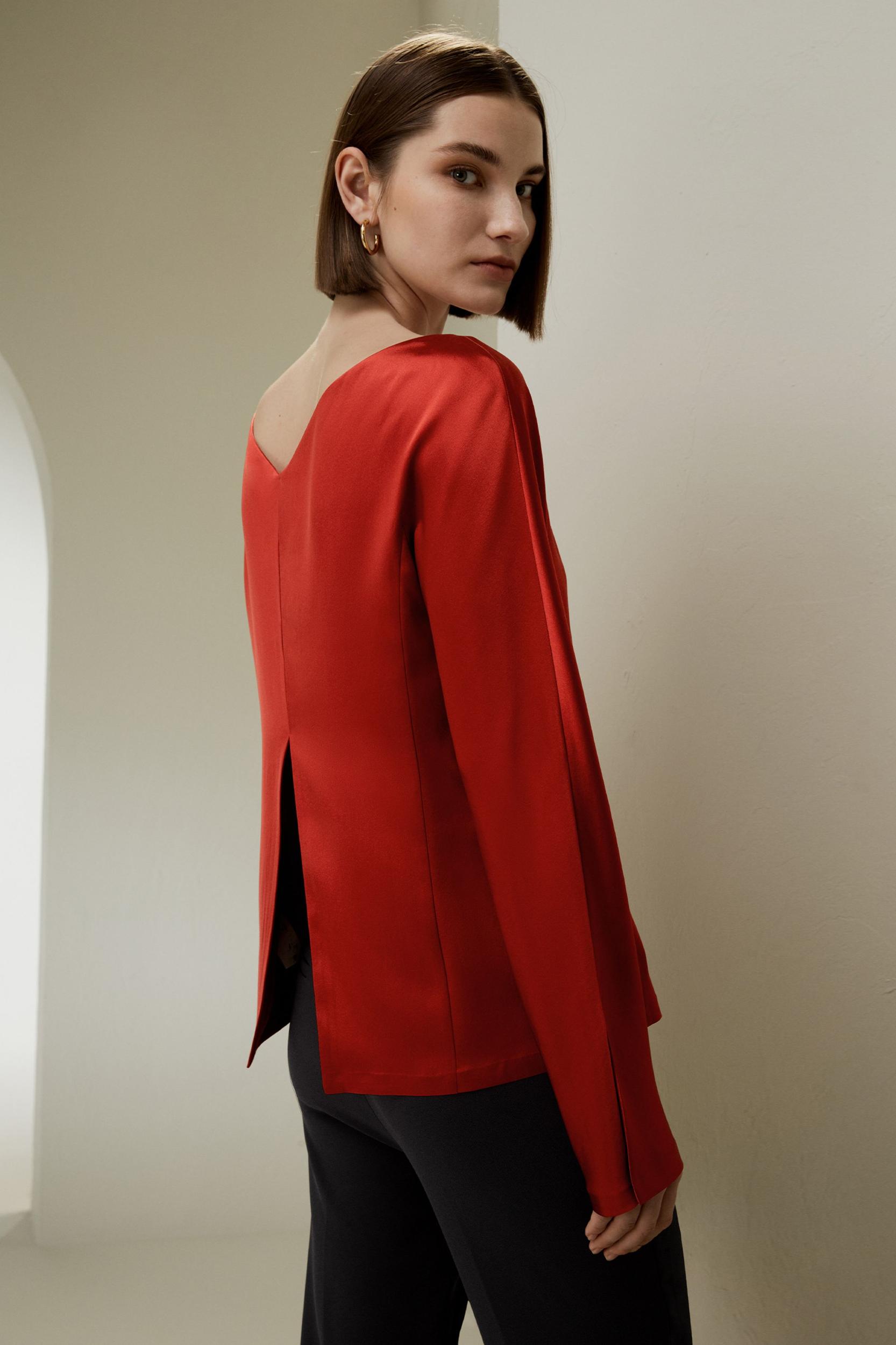 Minimalist Shiny Silk Top Product Image