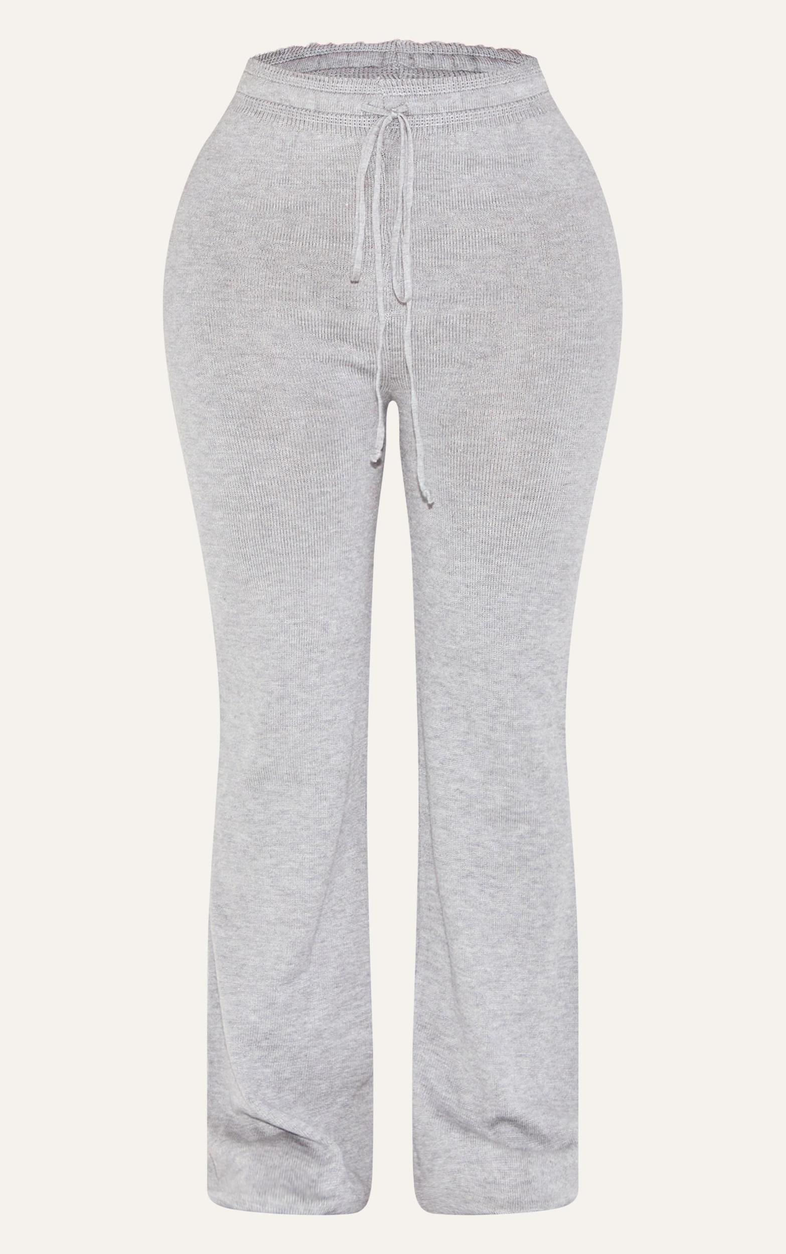 Shape Grey Knitted Flare Pants Product Image