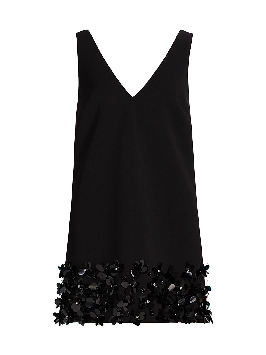 Womens Sequined Crepe A-Line Minidress Product Image