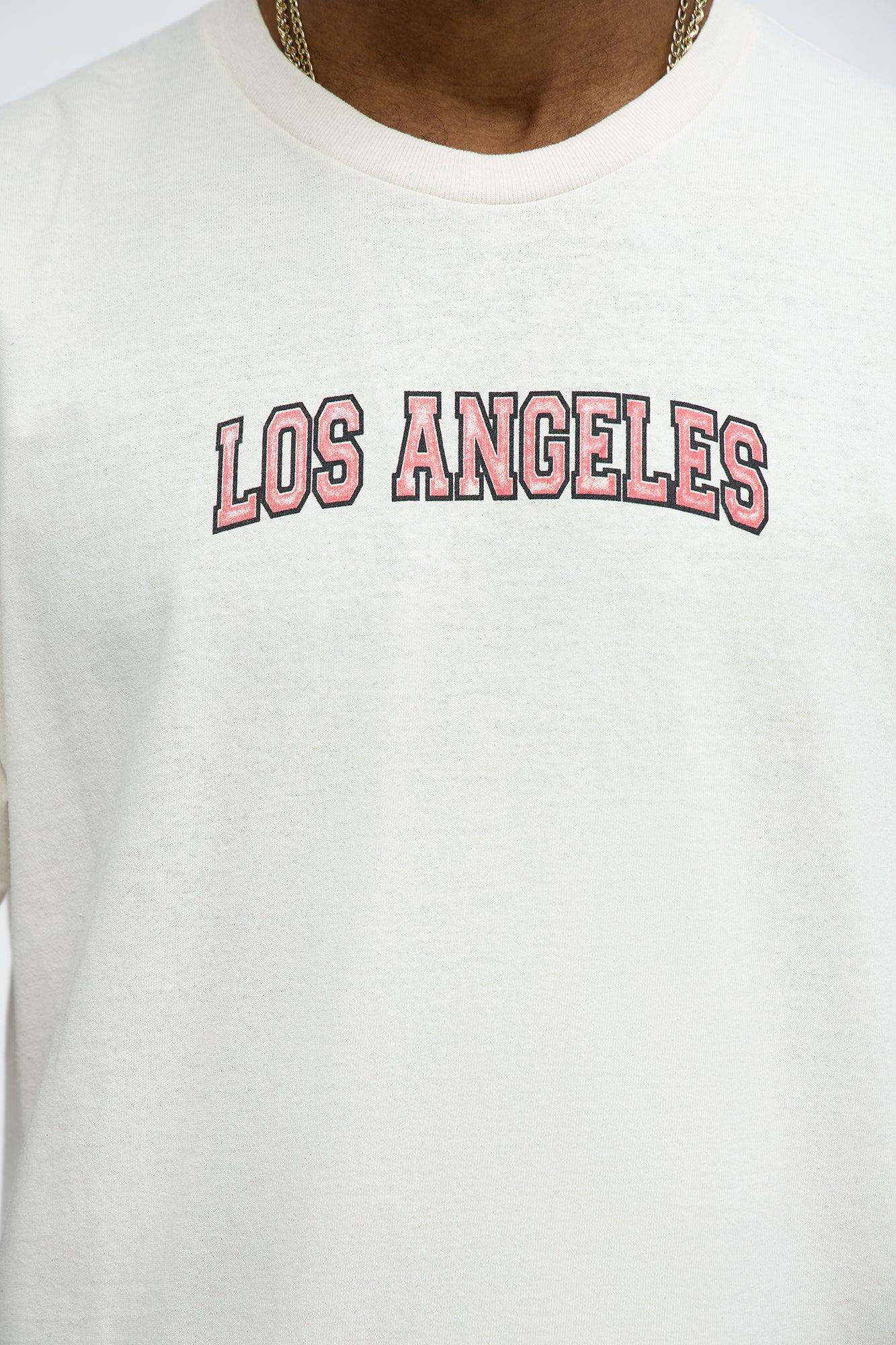 Los Angeles Cali Short Sleeve Cropped Tee - Natural Product Image