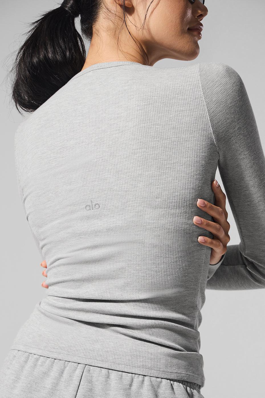 Ribbed Modal Long Sleeve - Athletic Heather Grey Product Image