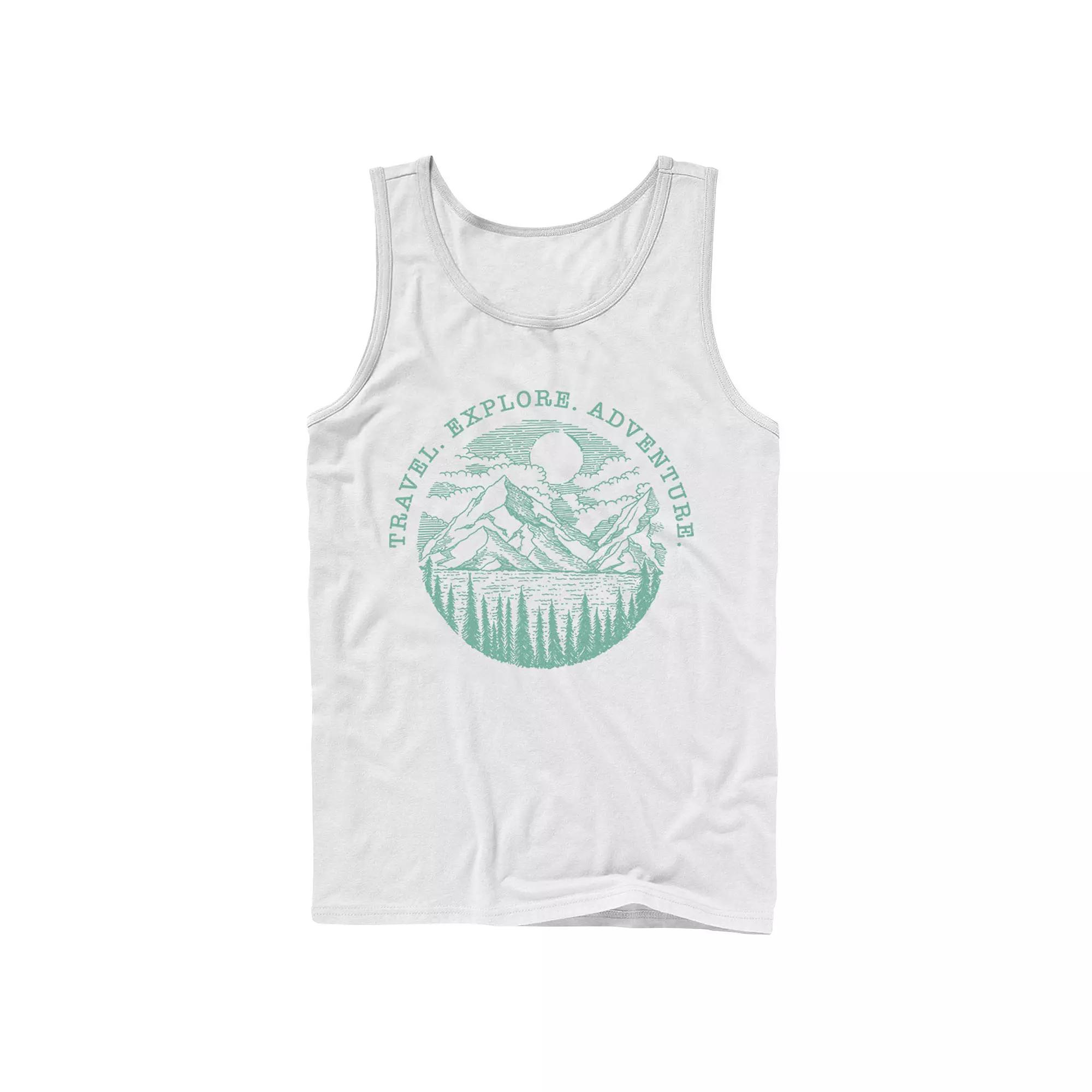 Men's Travel Explore Adventure Sketch Mountains Tank Top,  Product Image