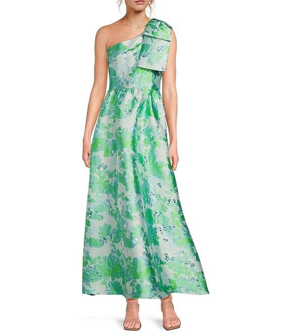 Abbey Glass Caroline Organza Floral One Shoulder Gown Product Image